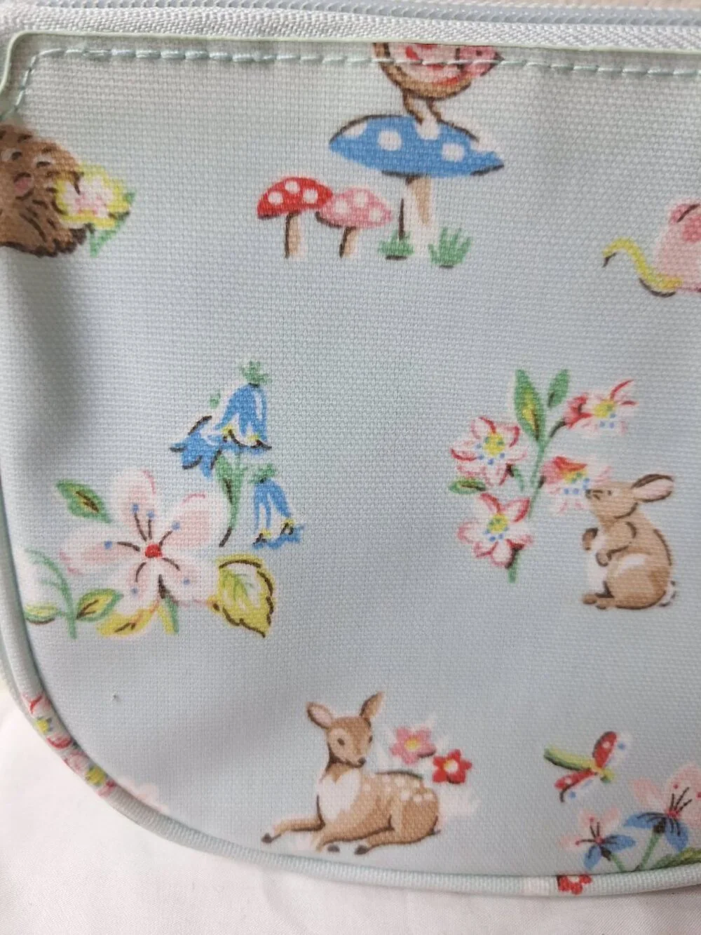 Cath Kidston Light Blue Floral Kids Crossbody Bag with Pink Strap